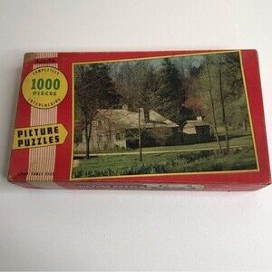 Vintage Picture Puzzle Built Rite 1000 Piece Homestead Warren Paper Product